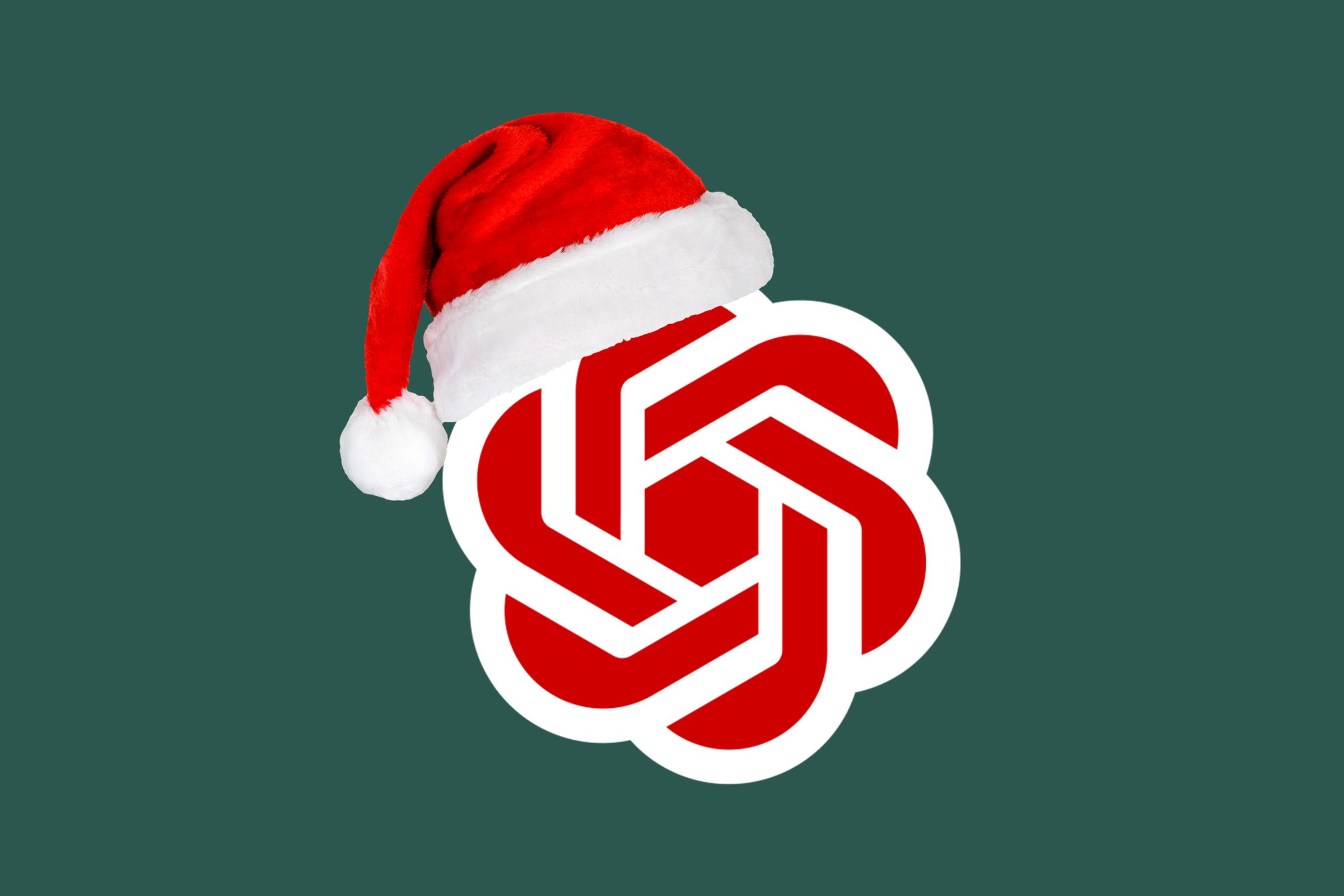 Santa hat on the Open AI logo.