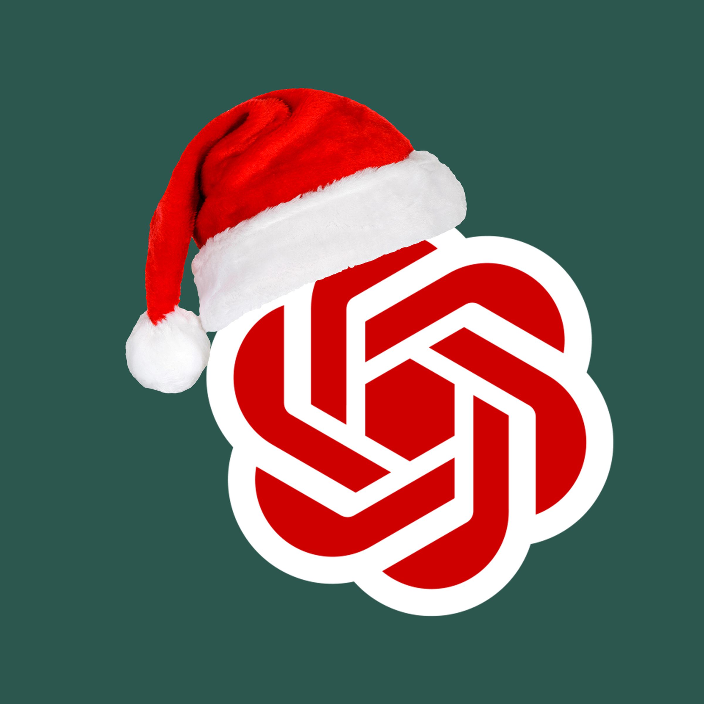 Santa hat on the Open AI logo.