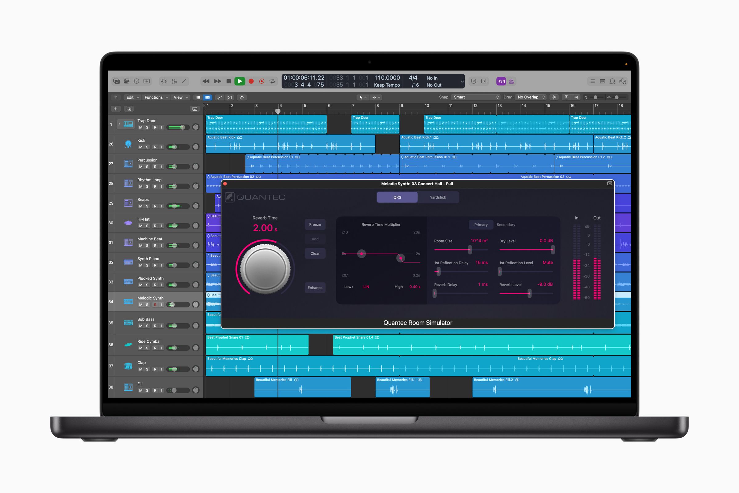 laptop with Logic Pro and the new audio plug-in enabled