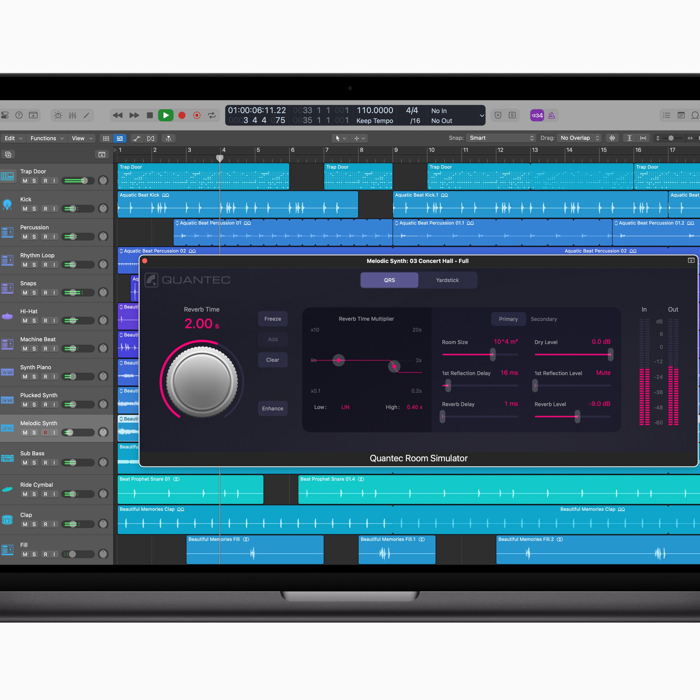 laptop with Logic Pro and the new audio plug-in enabled