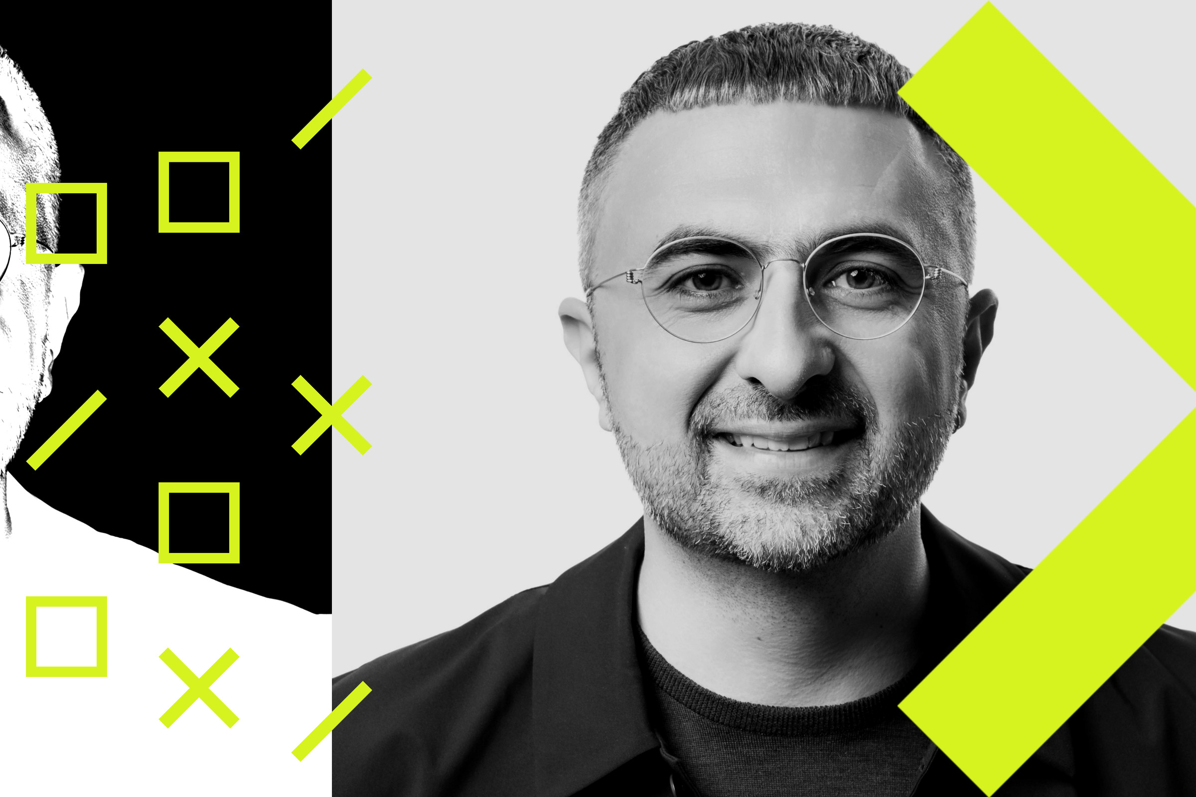 A photo illustration of Microsoft AI CEO Mustafa Suleyman.