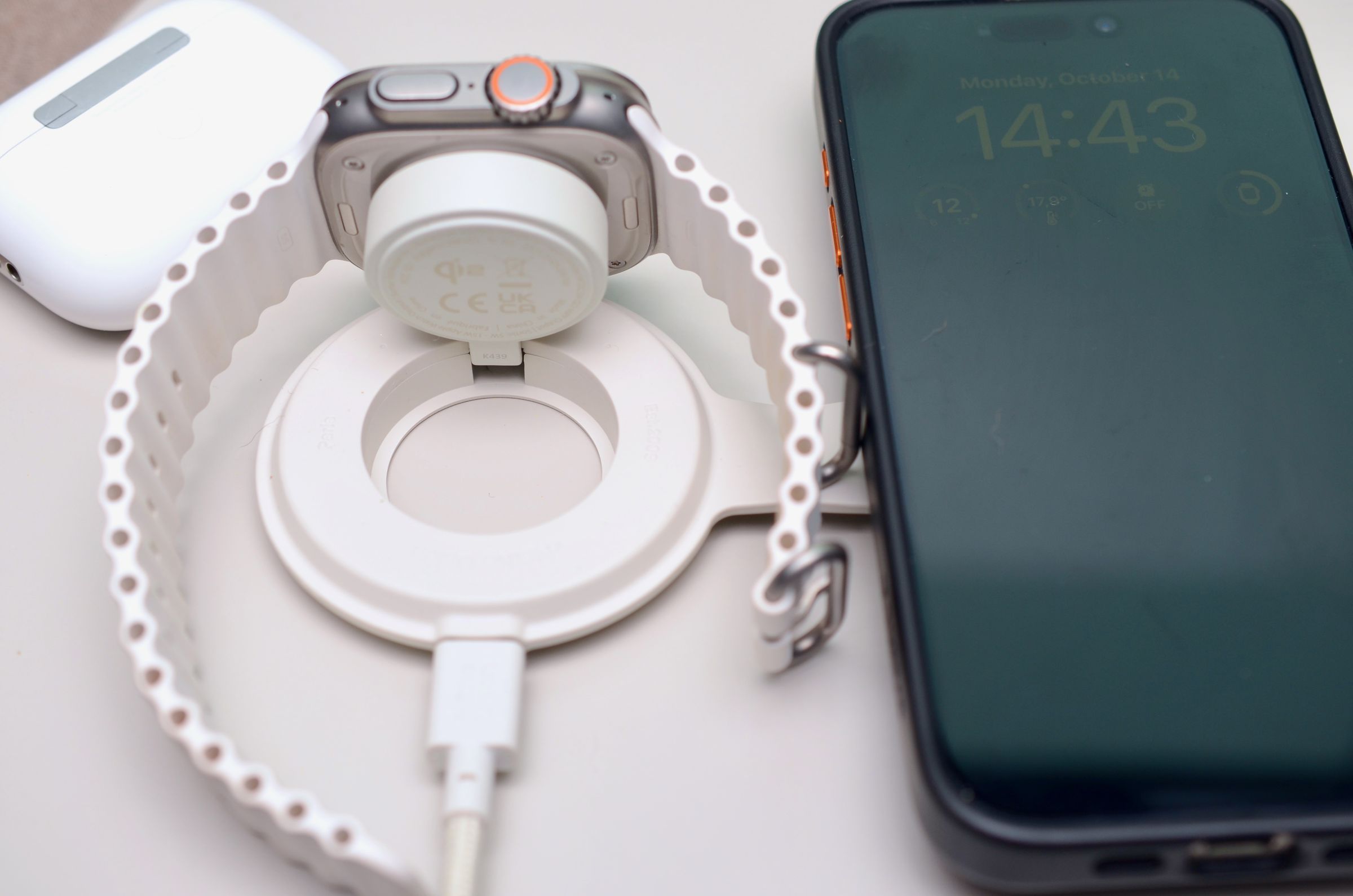 <em>It unfolds and pulls a maximum of 18W when charging only the iPhone to ensure there’s enough left over (due to heat loss) to charge the phone at Qi2’s maximum rate of 15W. The charger pulls a maximum of 21W when adding the Apple Watch Ultra.</em>