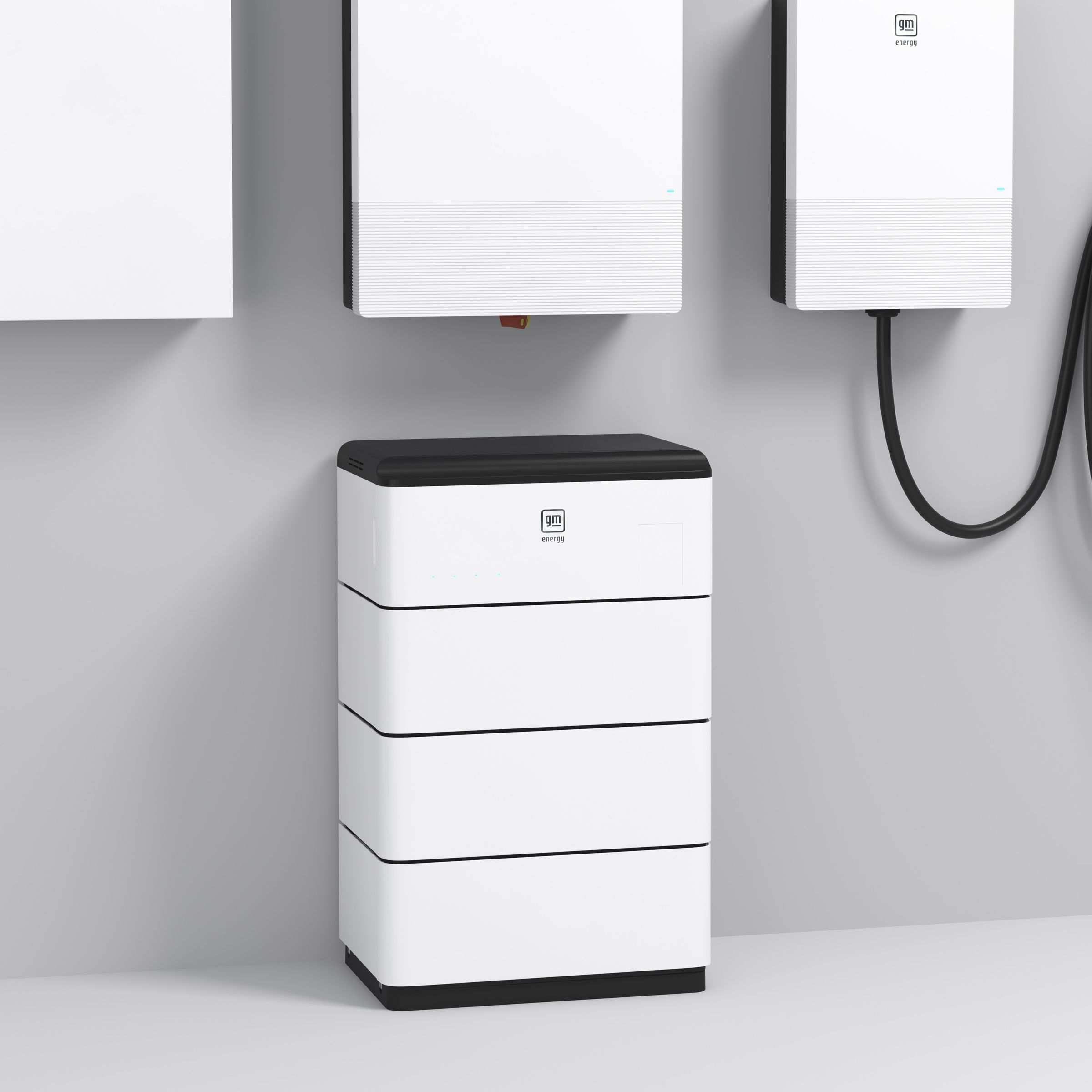 white battery blocks stacked on top of each other and other white hardware on the wall