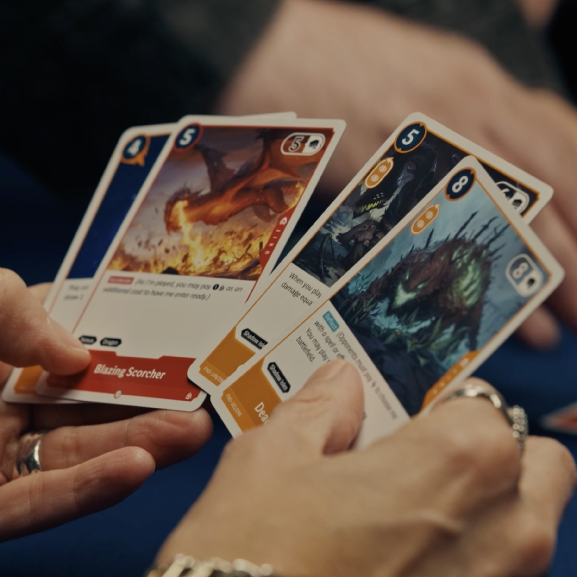 A photo of a League of Legends collectible card game.