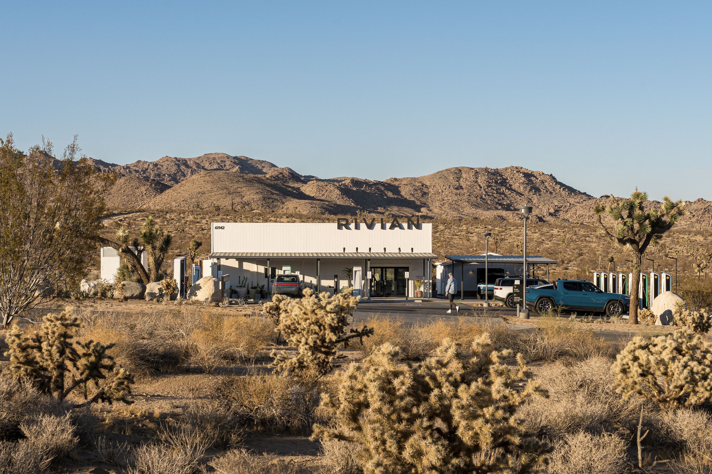 Rivian EV charging station in Joshua Tree National Park