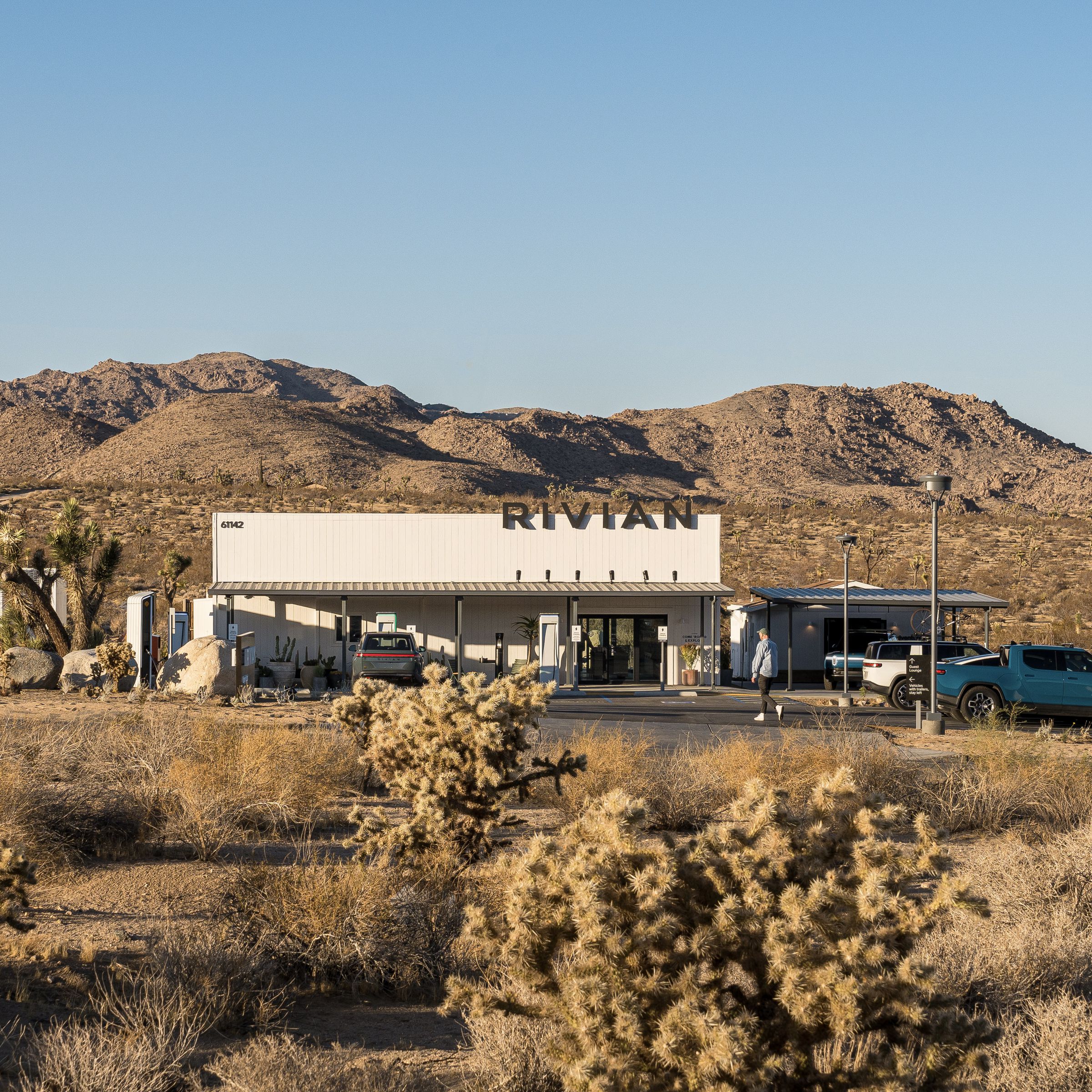 Rivian EV charging station in Joshua Tree National Park