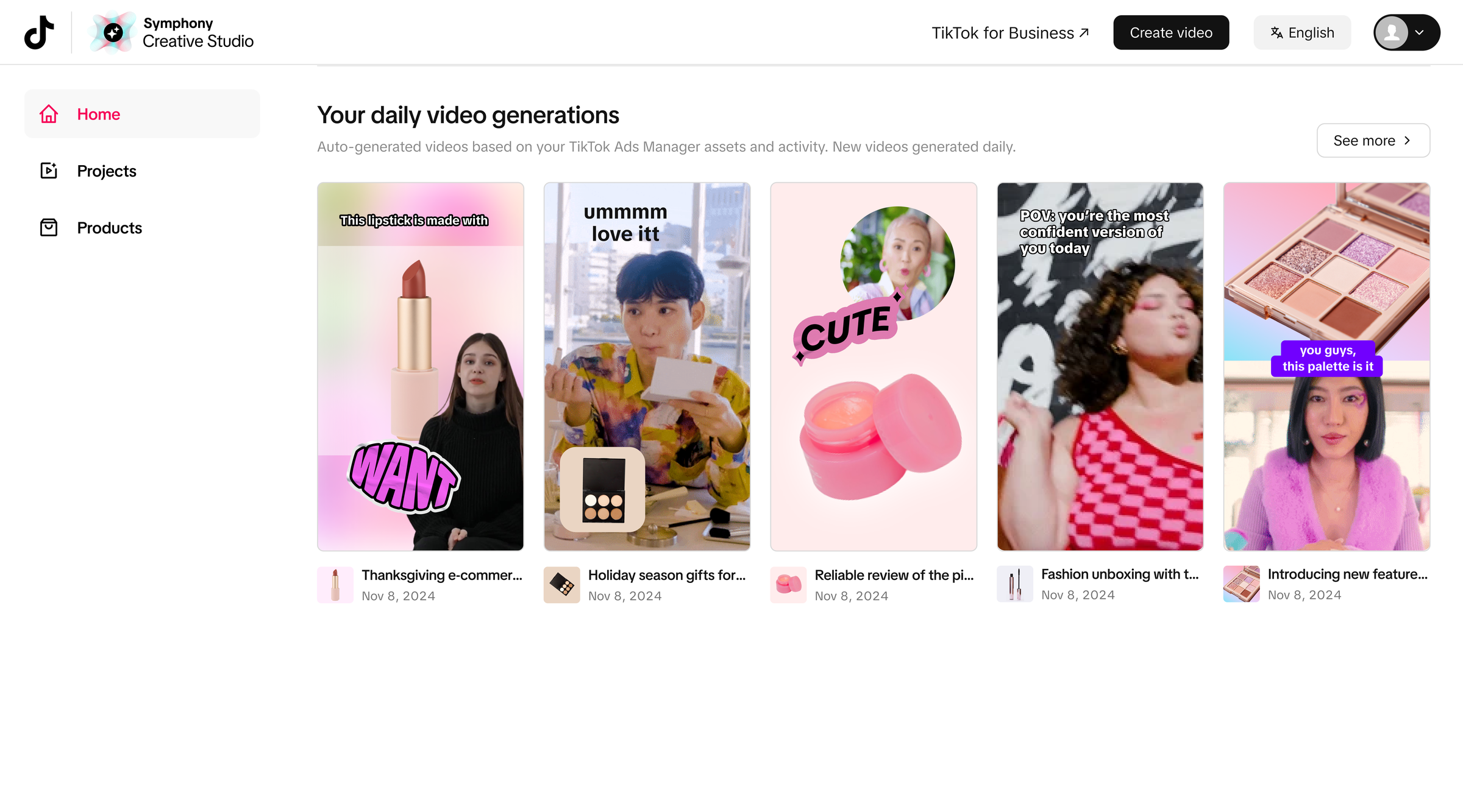 TikTok AI-generated ads selling makeup products.